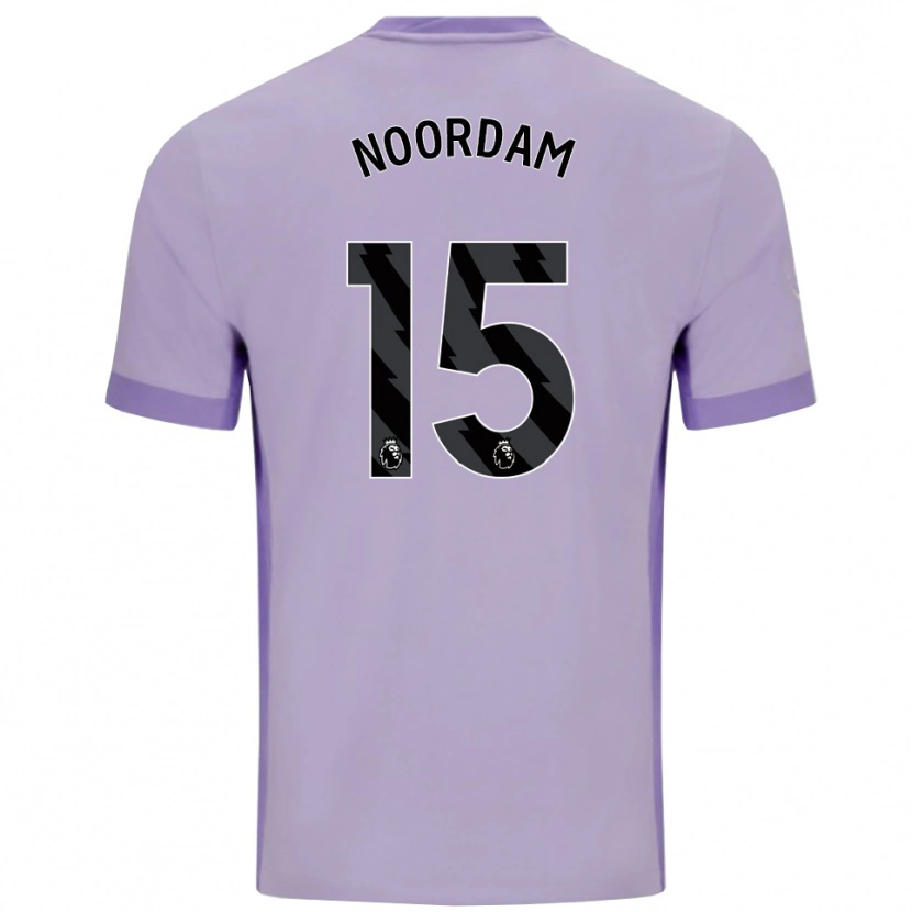 Danxen Uomo Maglia Nadine Noordam #15 Viola Taro Bianco Kit Gara Away 2025/26 Maglietta
