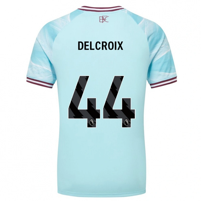 Danxen Uomo Maglia Hannes Delcroix #44 Azzurro Borgogna Kit Gara Away 2025/26 Maglietta
