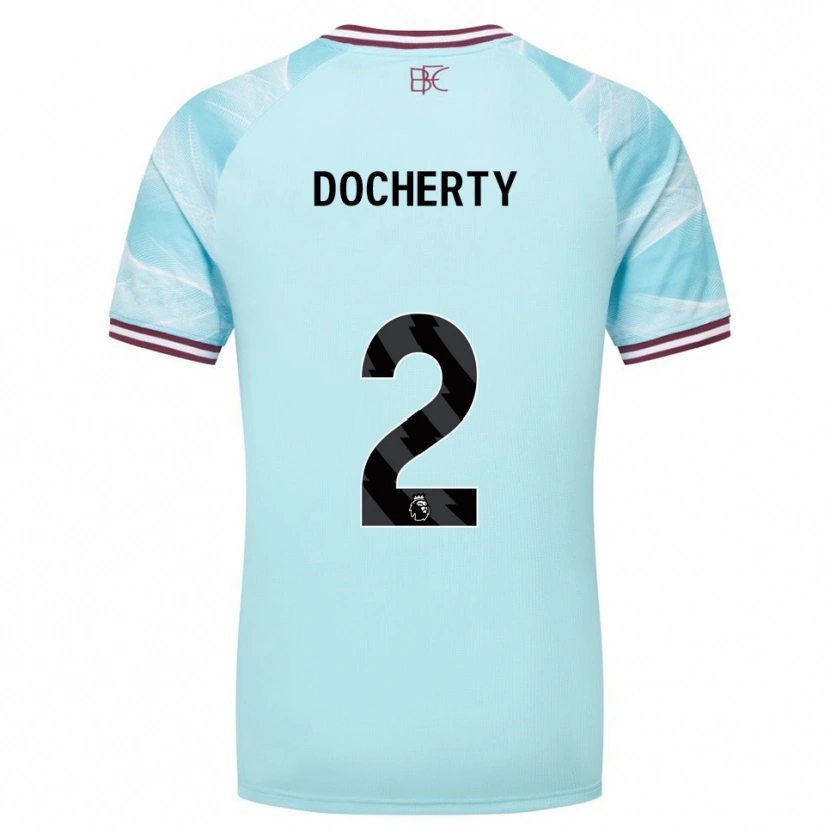 Danxen Uomo Maglia Charley Docherty #2 Azzurro Borgogna Kit Gara Away 2025/26 Maglietta