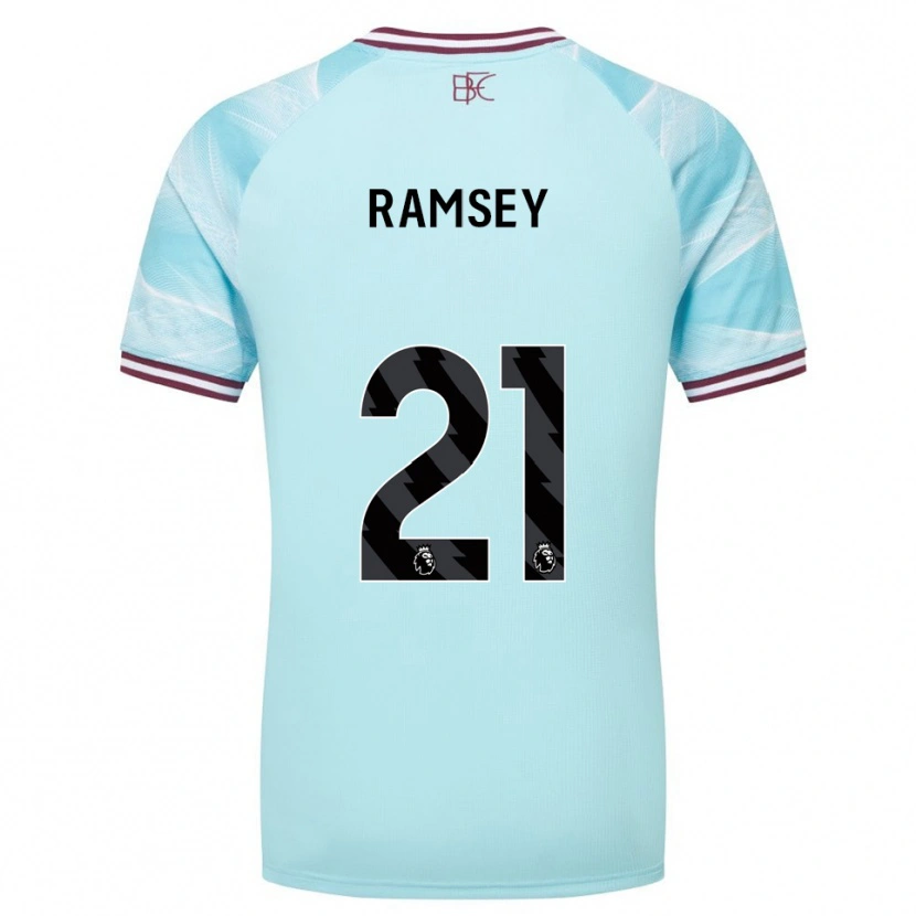 Danxen Uomo Maglia Aaron Ramsey #21 Azzurro Borgogna Kit Gara Away 2025/26 Maglietta