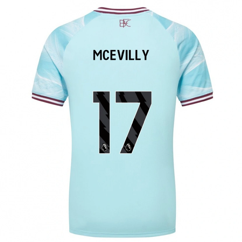 Danxen Uomo Maglia Jack Mcevilly #17 Azzurro Borgogna Kit Gara Away 2025/26 Maglietta