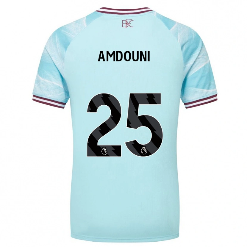 Danxen Uomo Maglia Zeki Amdouni #25 Azzurro Borgogna Kit Gara Away 2025/26 Maglietta