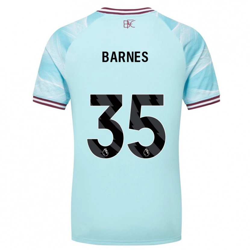 Danxen Uomo Maglia Ashley Barnes #35 Azzurro Borgogna Kit Gara Away 2025/26 Maglietta