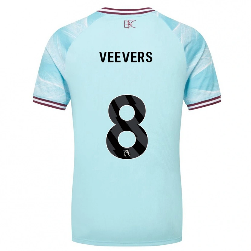 Danxen Uomo Maglia Charlie Veevers #8 Azzurro Borgogna Kit Gara Away 2025/26 Maglietta