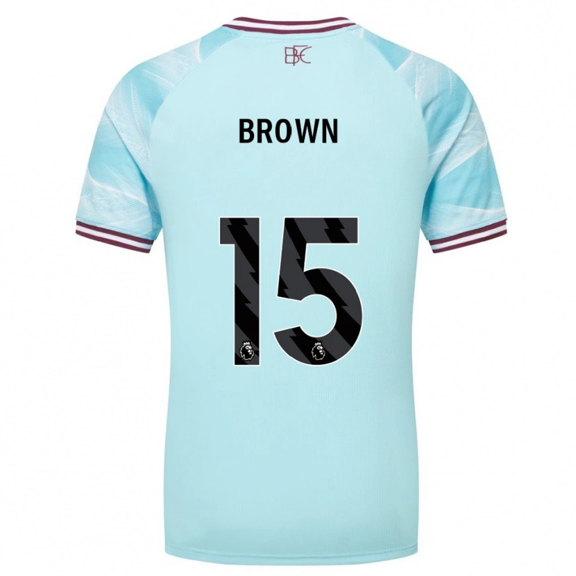 Danxen Uomo Maglia Kian Mcmahon-Brown #15 Azzurro Borgogna Kit Gara Away 2025/26 Maglietta