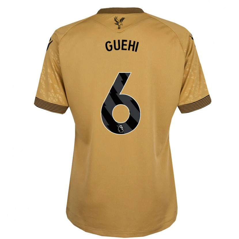 Danxen Uomo Maglia Marc Guéhi #6 Oro Nero Kit Gara Away 2025/26 Maglietta