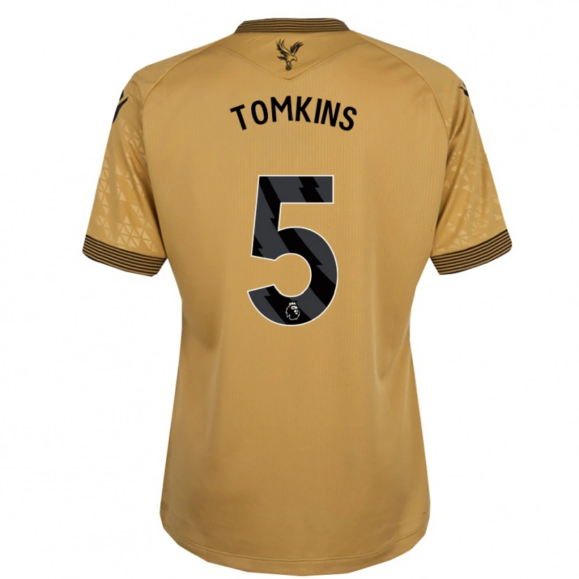 Danxen Uomo Maglia James Tomkins #5 Oro Nero Kit Gara Away 2025/26 Maglietta