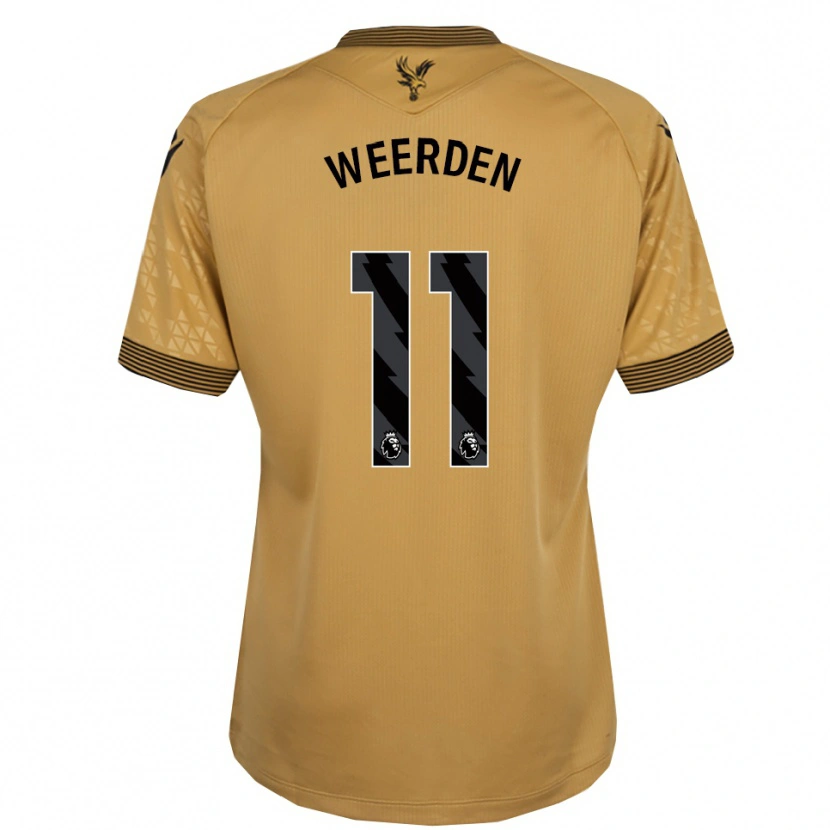 Danxen Uomo Maglia Ashleigh Weerden #11 Oro Nero Kit Gara Away 2025/26 Maglietta