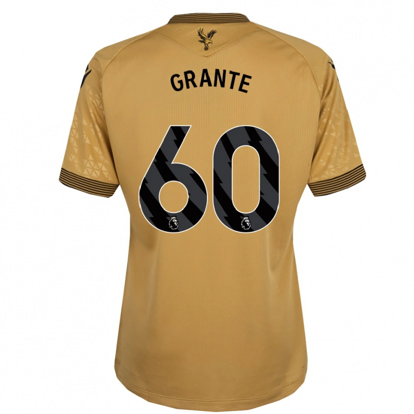 Danxen Uomo Maglia Jake Grante #60 Oro Nero Kit Gara Away 2025/26 Maglietta