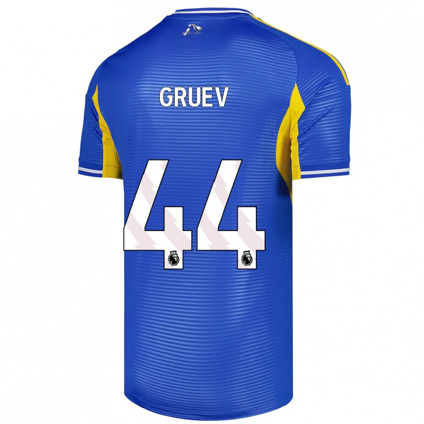 Danxen Uomo Maglia Ilia Gruev #44 Blu Giallo Kit Gara Away 2025/26 Maglietta