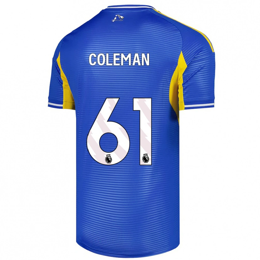 Danxen Uomo Maglia Cian Coleman #61 Blu Giallo Kit Gara Away 2025/26 Maglietta
