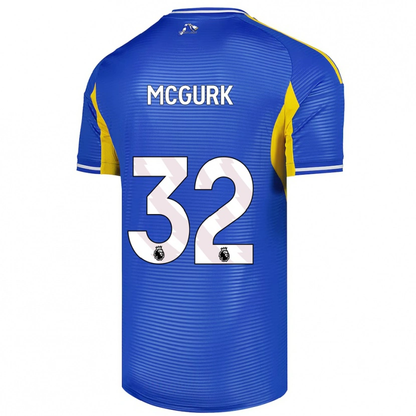 Danxen Uomo Maglia Sean Mcgurk #32 Blu Giallo Kit Gara Away 2025/26 Maglietta