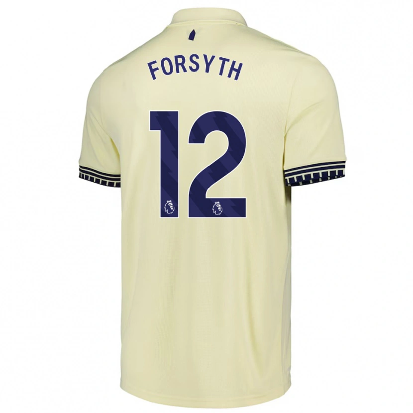 Danxen Uomo Maglia Luke Forsyth #12 Bianco Sporco Nero Kit Gara Away 2025/26 Maglietta