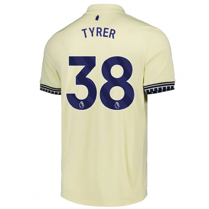 Danxen Uomo Maglia Harry Tyrer #38 Bianco Sporco Nero Kit Gara Away 2025/26 Maglietta