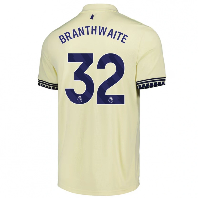 Danxen Uomo Maglia Jarrad Branthwaite #32 Bianco Sporco Nero Kit Gara Away 2025/26 Maglietta
