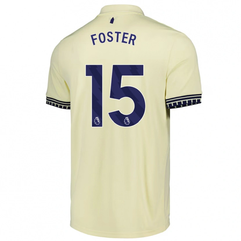 Danxen Uomo Maglia Harvey Foster #15 Bianco Sporco Nero Kit Gara Away 2025/26 Maglietta