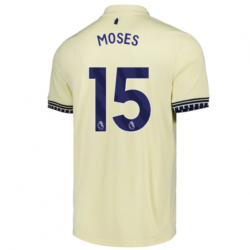 Danxen Uomo Maglia Amari Moses #15 Bianco Sporco Nero Kit Gara Away 2025/26 Maglietta