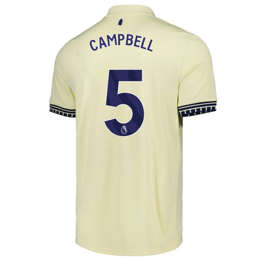 Danxen Uomo Maglia Elijah Campbell #5 Bianco Sporco Nero Kit Gara Away 2025/26 Maglietta