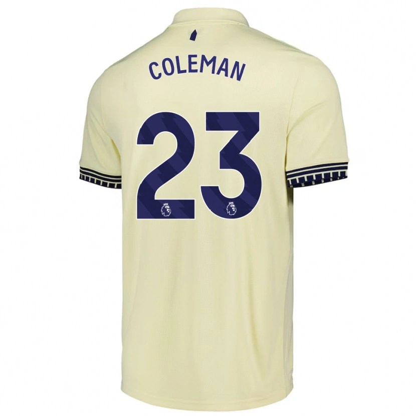 Danxen Uomo Maglia Séamus Coleman #23 Bianco Sporco Nero Kit Gara Away 2025/26 Maglietta