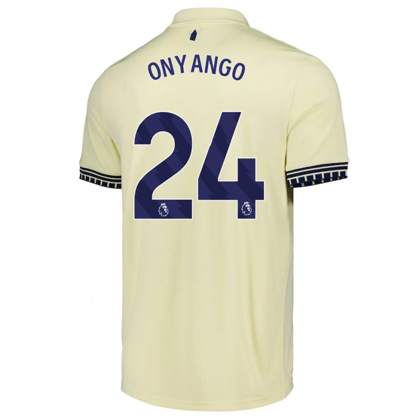 Danxen Uomo Maglia Tyler Onyango #24 Bianco Sporco Nero Kit Gara Away 2025/26 Maglietta