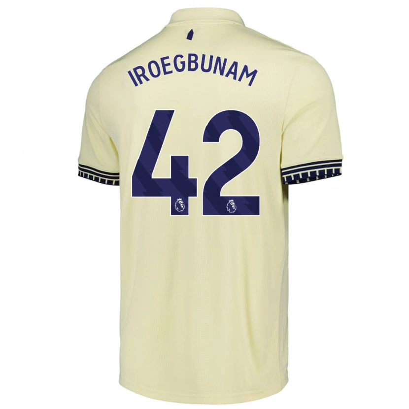 Danxen Uomo Maglia Tim Iroegbunam #42 Bianco Sporco Nero Kit Gara Away 2025/26 Maglietta