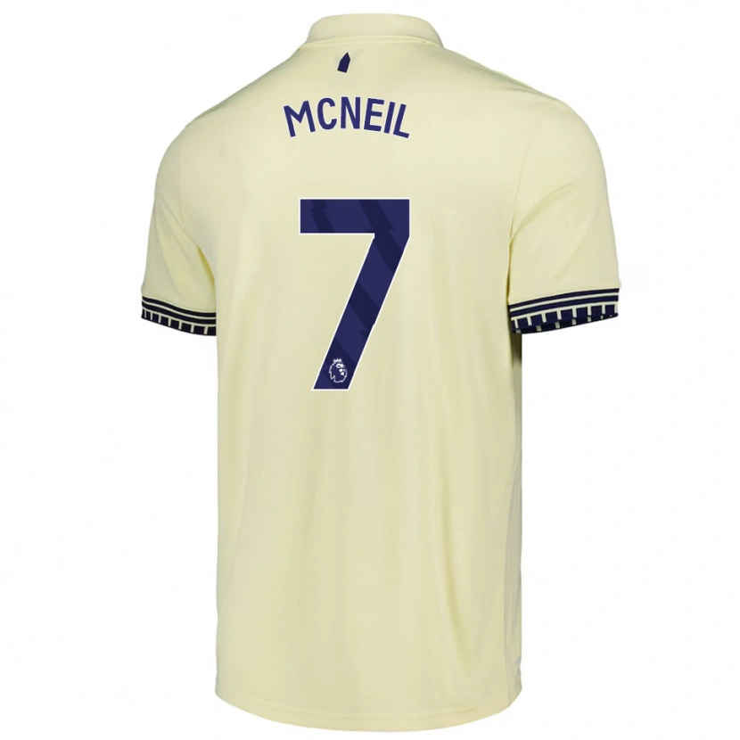 Danxen Uomo Maglia Dwight Mcneil #7 Bianco Sporco Nero Kit Gara Away 2025/26 Maglietta