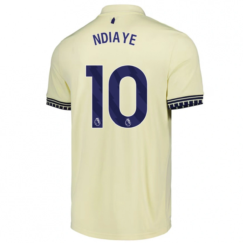 Danxen Uomo Maglia Iliman Ndiaye #10 Bianco Sporco Nero Kit Gara Away 2025/26 Maglietta