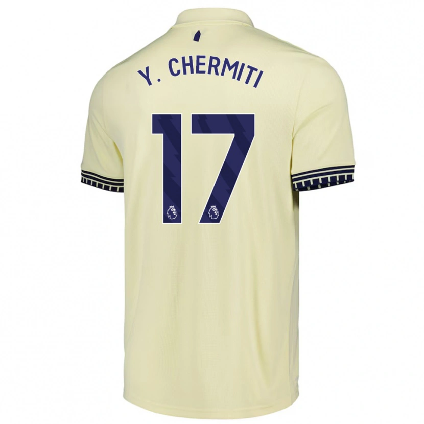 Danxen Uomo Maglia Chermiti #17 Bianco Sporco Nero Kit Gara Away 2025/26 Maglietta