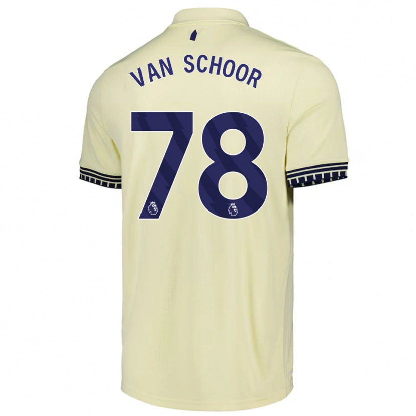 Danxen Uomo Maglia Joshua Van Schoor #78 Bianco Sporco Nero Kit Gara Away 2025/26 Maglietta