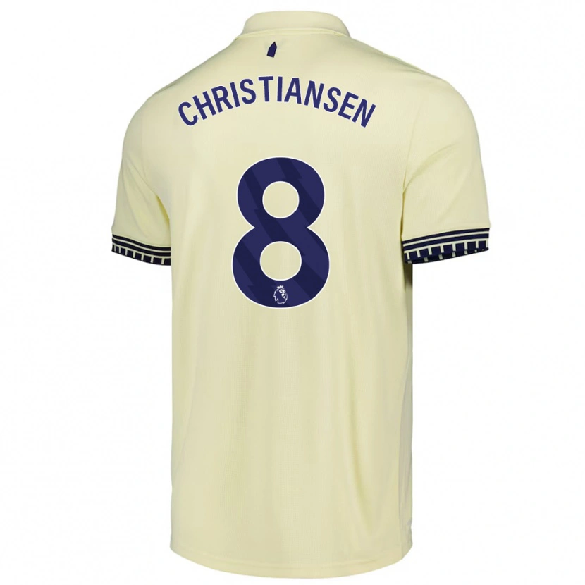 Danxen Uomo Maglia Izzy Christiansen #8 Bianco Sporco Nero Kit Gara Away 2025/26 Maglietta