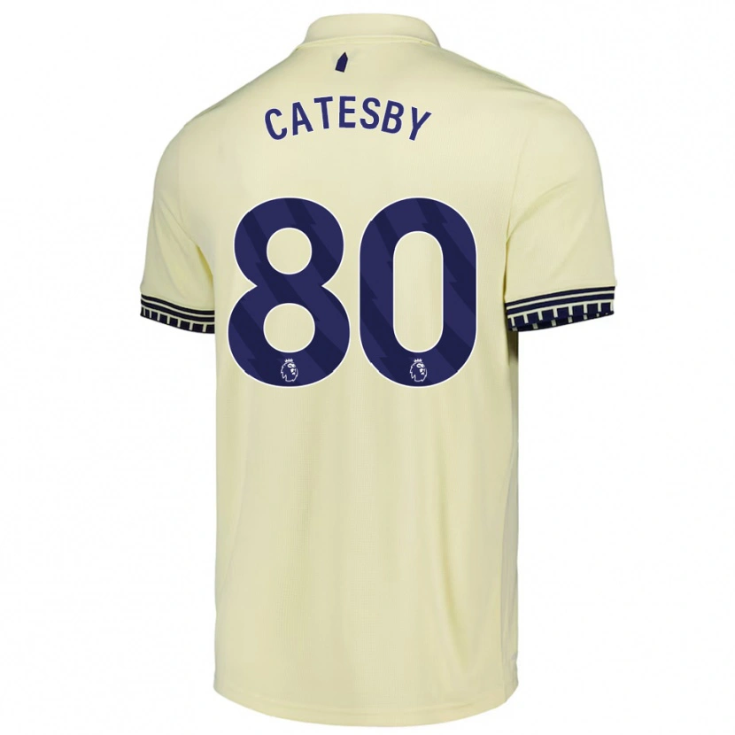 Danxen Uomo Maglia Joel Catesby #80 Bianco Sporco Nero Kit Gara Away 2025/26 Maglietta
