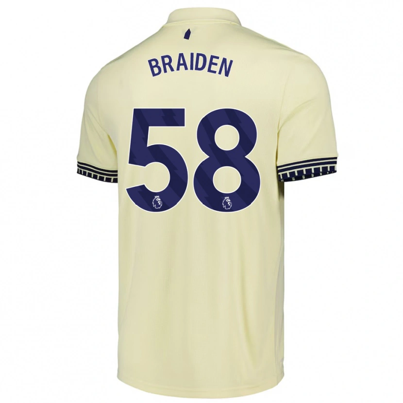 Danxen Uomo Maglia Braiden Graham #58 Bianco Sporco Nero Kit Gara Away 2025/26 Maglietta