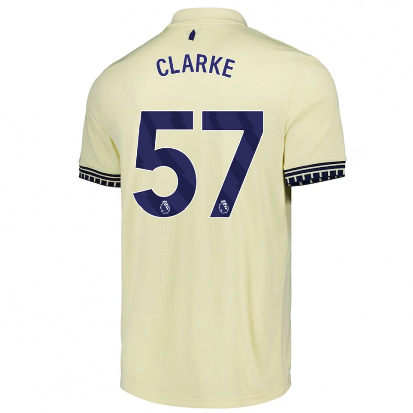Danxen Uomo Maglia Justin Clarke #57 Bianco Sporco Nero Kit Gara Away 2025/26 Maglietta