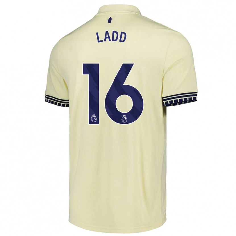 Danxen Uomo Maglia Hayley Ladd #16 Bianco Sporco Nero Kit Gara Away 2025/26 Maglietta