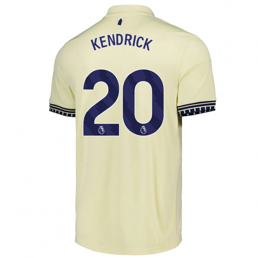 Danxen Uomo Maglia Levi Kendrick #20 Bianco Sporco Nero Kit Gara Away 2025/26 Maglietta