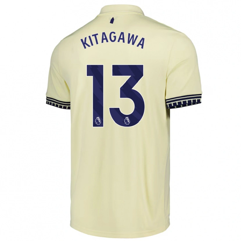 Danxen Uomo Maglia Hikaru Kitagawa #13 Bianco Sporco Nero Kit Gara Away 2025/26 Maglietta