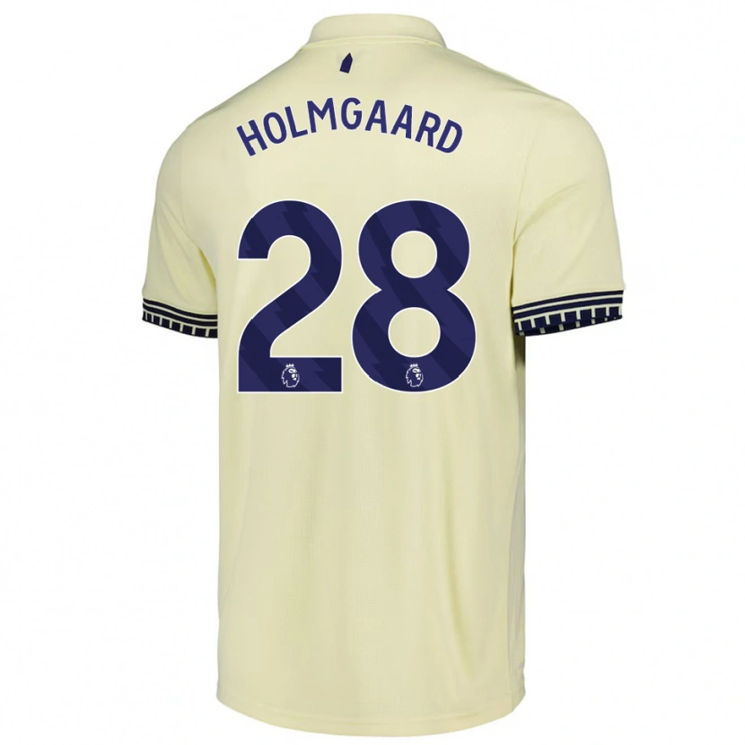 Danxen Uomo Maglia Karen Holmgaard #28 Bianco Sporco Nero Kit Gara Away 2025/26 Maglietta