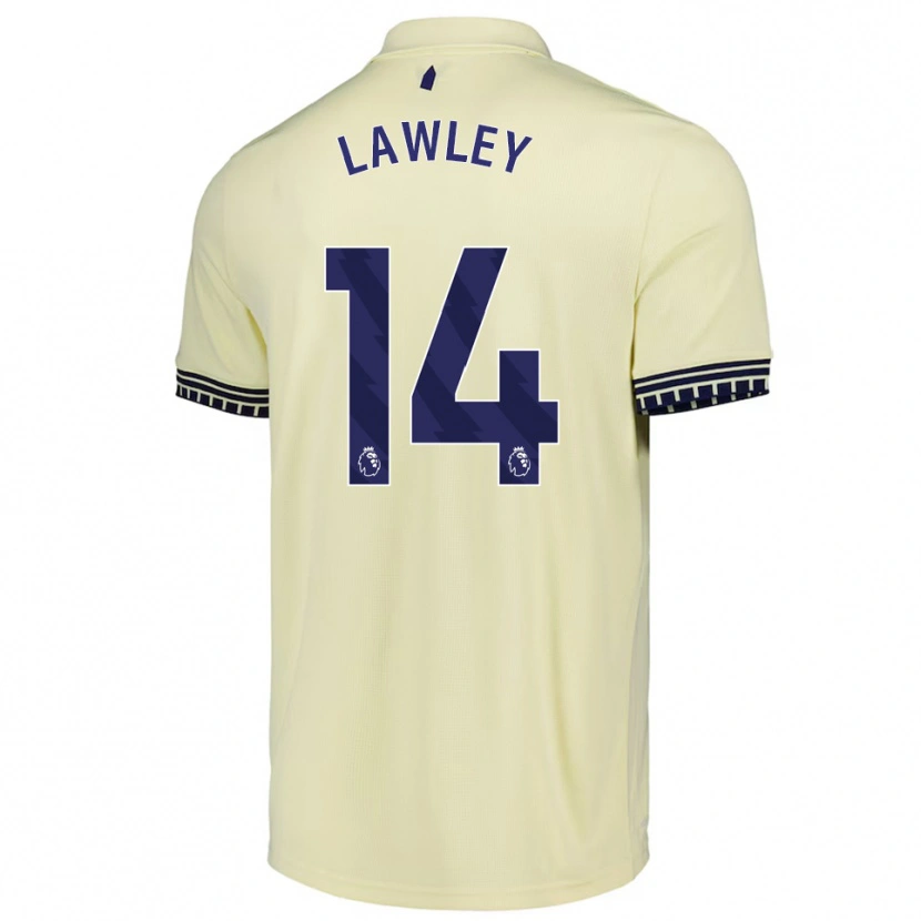 Danxen Uomo Maglia Melissa Lawley #14 Bianco Sporco Nero Kit Gara Away 2025/26 Maglietta