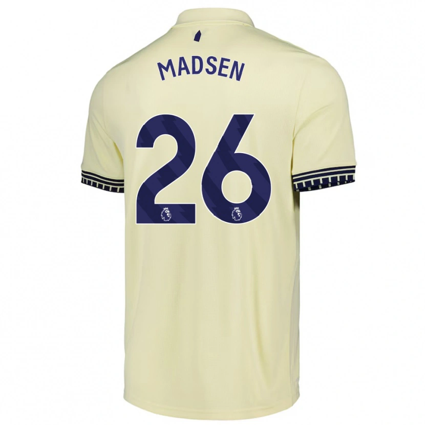 Danxen Uomo Maglia Rikke Madsen #26 Bianco Sporco Nero Kit Gara Away 2025/26 Maglietta