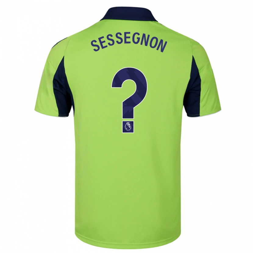 Danxen Uomo Maglia Kayden Sessegnon #0 Verde Navy Bianco Kit Gara Away 2025/26 Maglietta