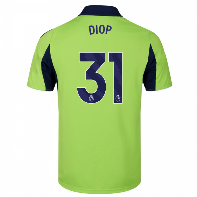 Danxen Uomo Maglia Issa Diop #31 Verde Navy Bianco Kit Gara Away 2025/26 Maglietta