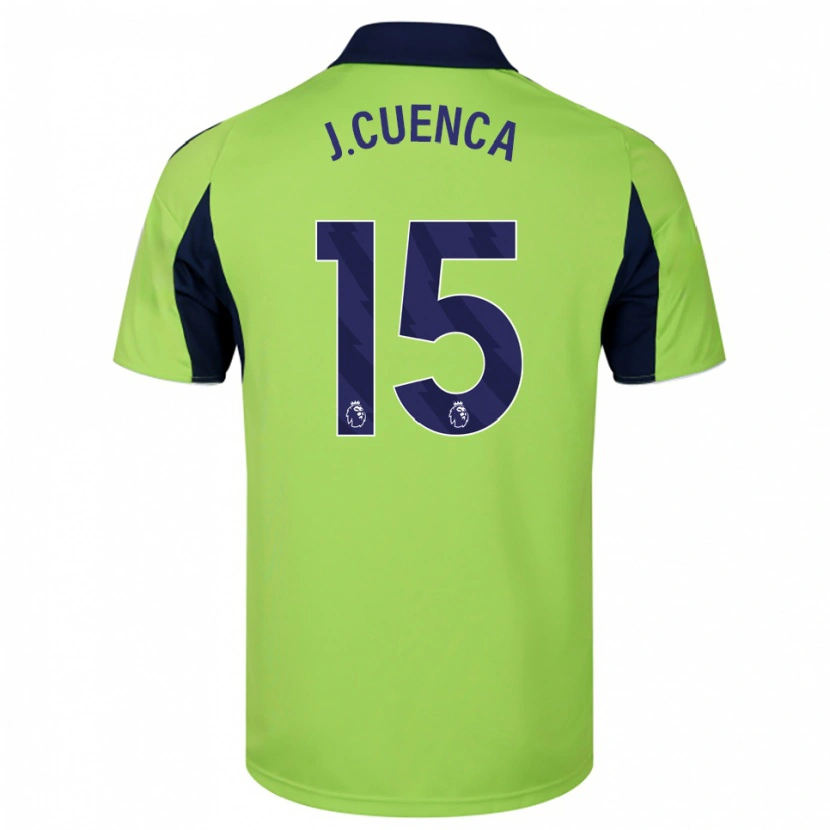Danxen Uomo Maglia Jorge Cuenca #15 Verde Navy Bianco Kit Gara Away 2025/26 Maglietta