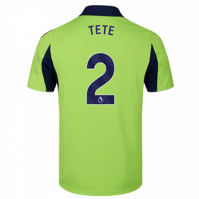 Danxen Uomo Maglia Kenny Tete #2 Verde Navy Bianco Kit Gara Away 2025/26 Maglietta