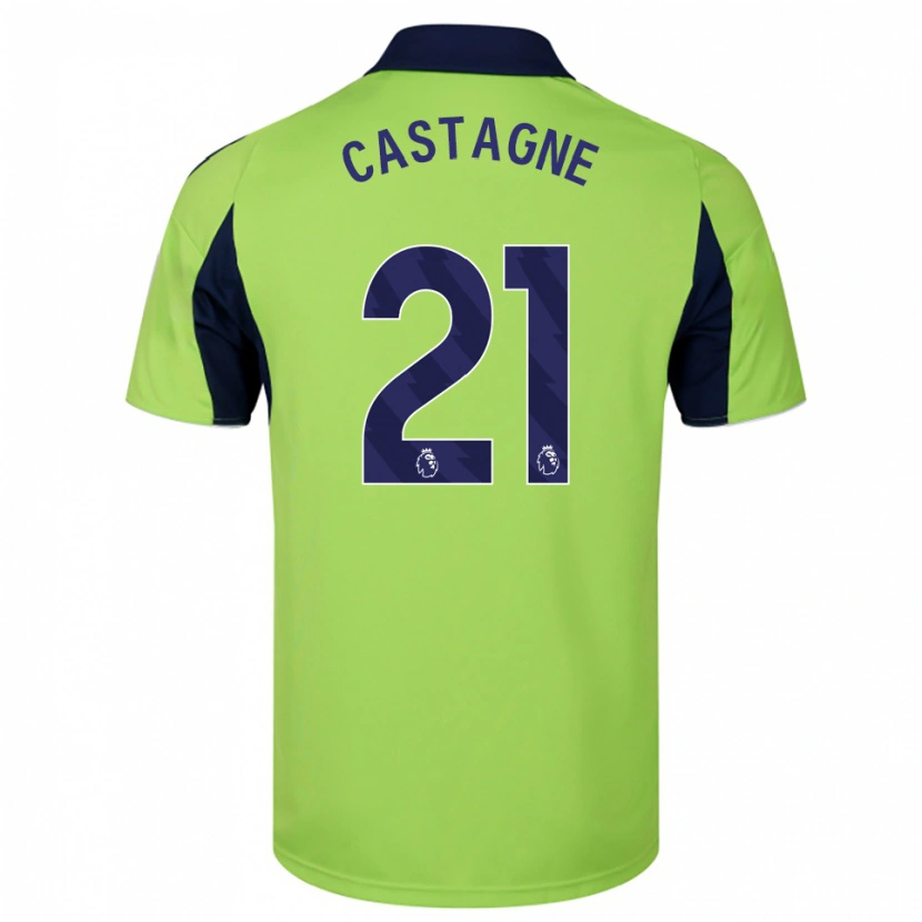 Danxen Uomo Maglia Timothy Castagne #21 Verde Navy Bianco Kit Gara Away 2025/26 Maglietta