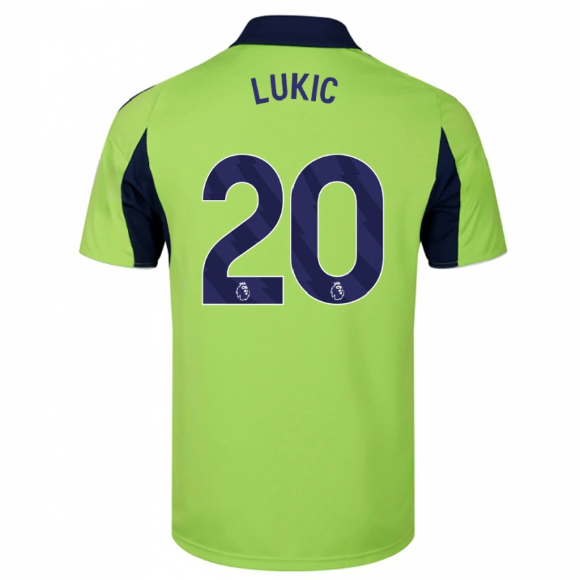 Danxen Uomo Maglia Saša Lukić #20 Verde Navy Bianco Kit Gara Away 2025/26 Maglietta