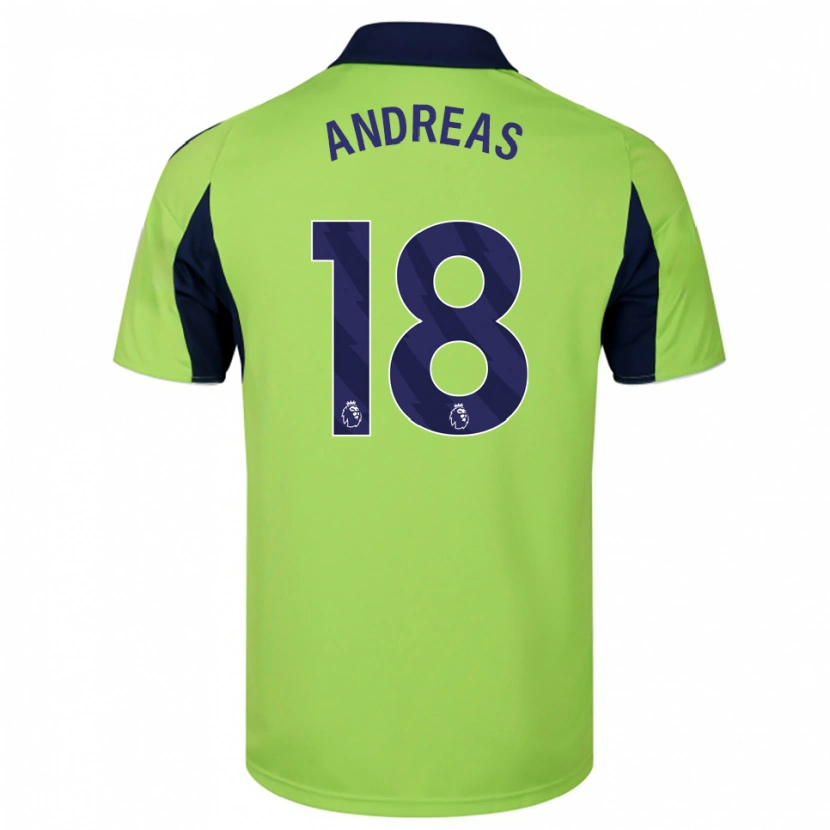 Danxen Uomo Maglia Andreas Pereira #18 Verde Navy Bianco Kit Gara Away 2025/26 Maglietta