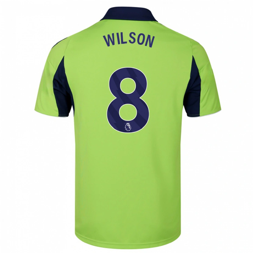Danxen Uomo Maglia Harry Wilson #8 Verde Navy Bianco Kit Gara Away 2025/26 Maglietta