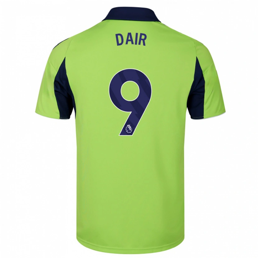 Danxen Uomo Maglia Brodie Dair #9 Verde Navy Bianco Kit Gara Away 2025/26 Maglietta