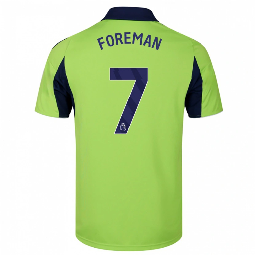 Danxen Uomo Maglia Tia Foreman #7 Verde Navy Bianco Kit Gara Away 2025/26 Maglietta