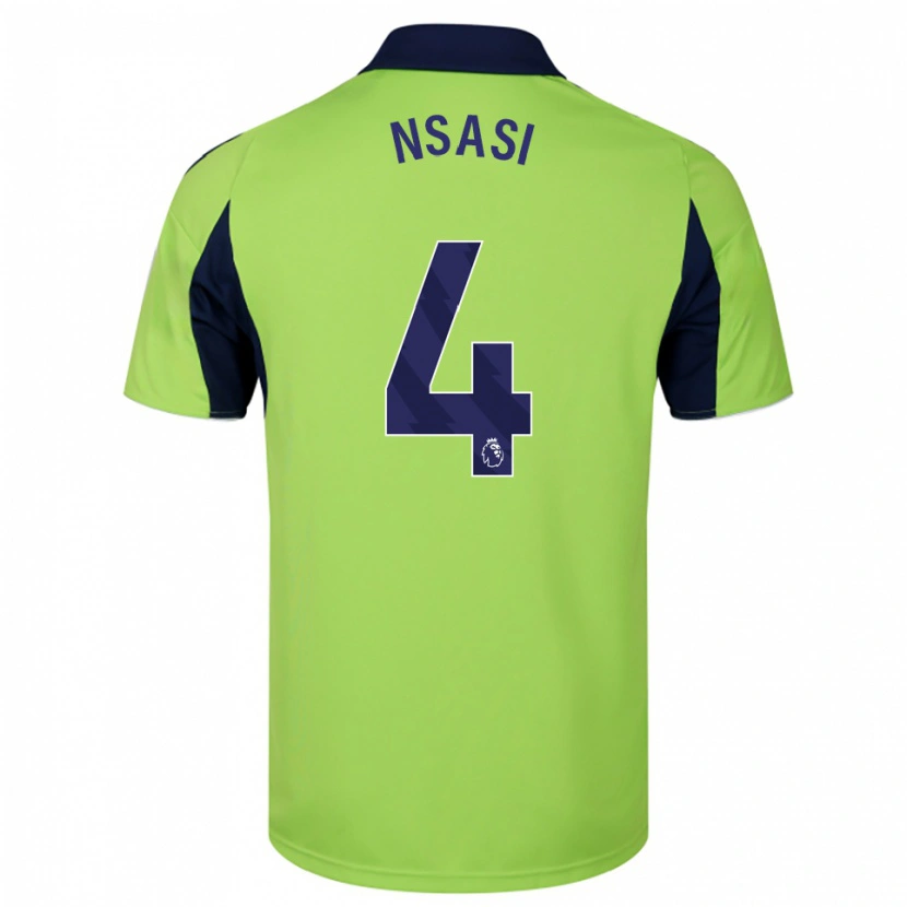 Danxen Uomo Maglia Eddy Nsasi #4 Verde Navy Bianco Kit Gara Away 2025/26 Maglietta